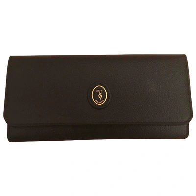 Pre-owned Trussardi Leather Wallet In Black