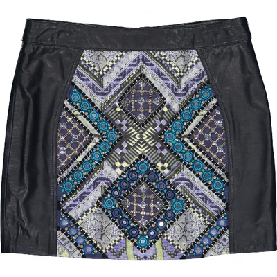 Pre-owned Matthew Williamson Leather Mini Skirt In Blue