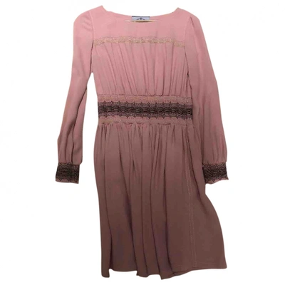 Pre-owned Prada Silk Mid-length Dress In Pink