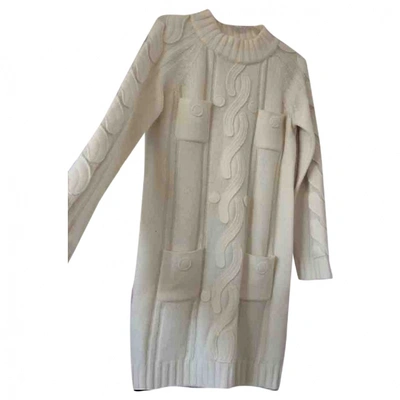 Pre-owned Moschino Wool Dress In Beige