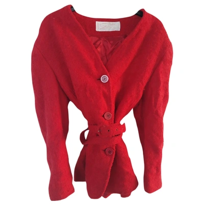 Pre-owned Genny Wool Blazer In Red