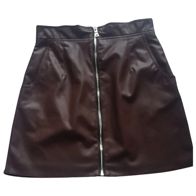 Pre-owned French Connection Mini Skirt In Burgundy