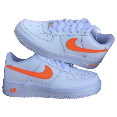 Pre-owned Nike Air Force 1 White Leather Trainers