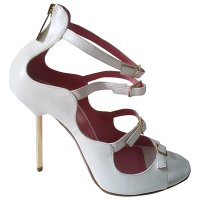 Pre-owned Blumarine Leather Sandals In White