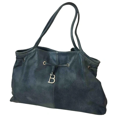 Pre-owned Blumarine Leather Tote In Blue