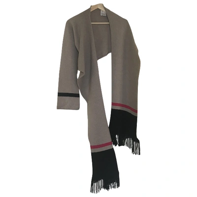 Pre-owned Marc Cain Wool Scarf In Grey