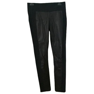 Pre-owned Rag & Bone Leather Slim Pants In Black