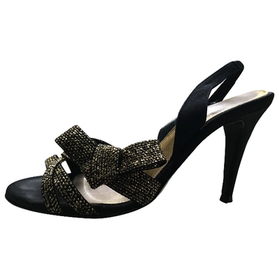 Pre-owned Sergio Rossi Cloth Sandals In Black