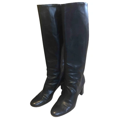 Pre-owned Maison Margiela Leather Boots In Black