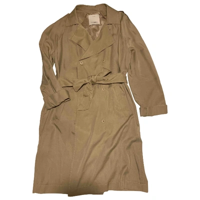 Pre-owned Pinko Camel Trench Coat