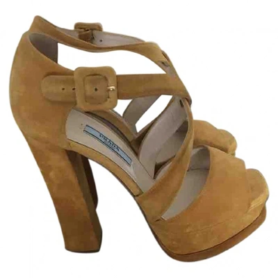 Pre-owned Prada Sandals In Yellow