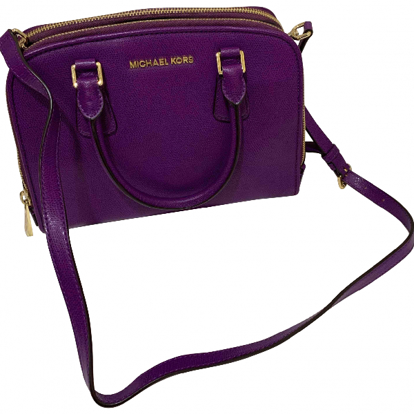 Pre-owned Michael Kors Leather Crossbody Bag In Purple | ModeSens