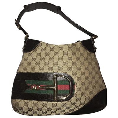 Pre-owned Gucci Cloth Handbag In Beige