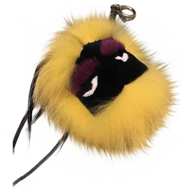 Pre-owned Fendi Bag Bug Yellow Mink Bag Charms