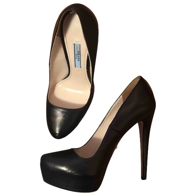 Pre-owned Prada Leather Heels In Black