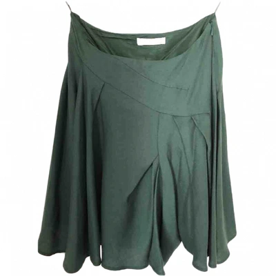 Pre-owned Chloé Silk Mini Skirt In Green