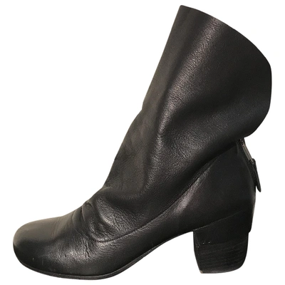 Pre-owned Elena Iachi Leather Ankle Boots In Black