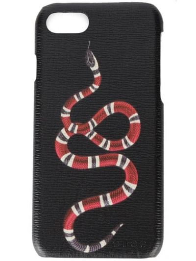 Gucci Kingsnake Print Iphone 6 Plus Case In Black