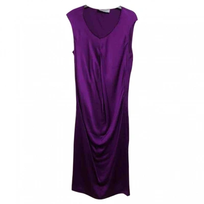 Pre-owned Saint Laurent Silk Dress In Purple