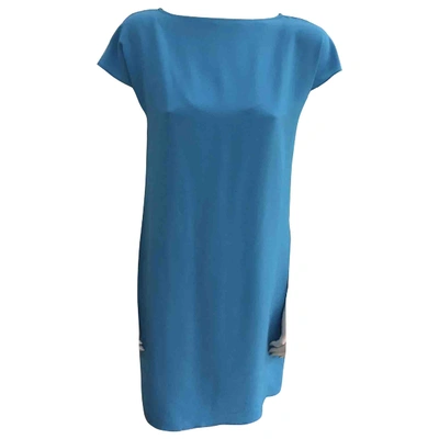 Pre-owned Lauren Ralph Lauren Silk Mini Dress In Blue