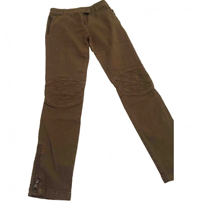 Pre-owned Alexander Mcqueen Slim Pants In Khaki
