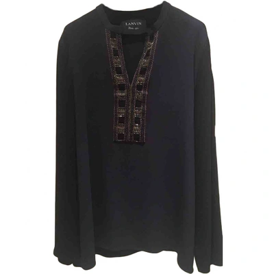 Pre-owned Lanvin Silk Tunic In Navy