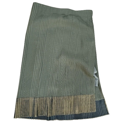 Pre-owned Brunello Cucinelli Silk Skirt In Khaki