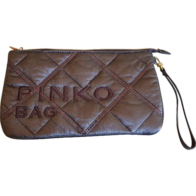 Pre-owned Pinko Clutch Bag In Brown