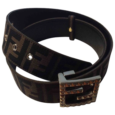 Pre-owned Fendi Cloth Belt In Brown