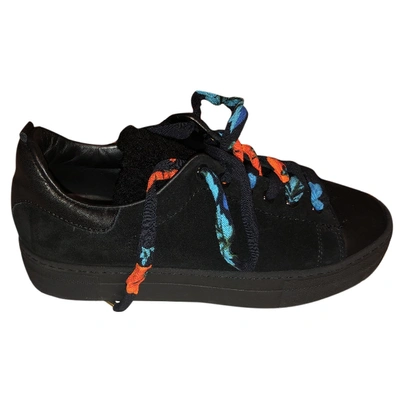 Pre-owned Maje Leather Trainers In Black
