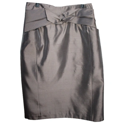 Pre-owned Schumacher Silk Mid-length Skirt In Grey