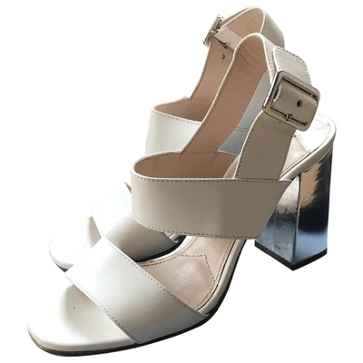 Pre-owned Prada Leather Sandals In White