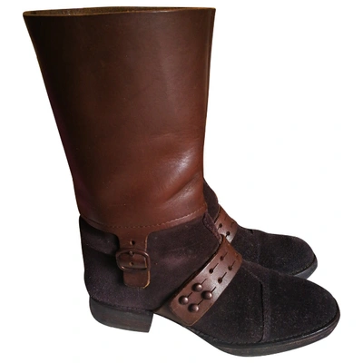 Pre-owned Pedro Garcia Leather Boots In Brown