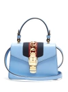 Gucci Sylvie Mini Leather Shoulder Bag In Light Blue