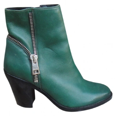 Pre-owned Diesel Leather Ankle Boots In Green