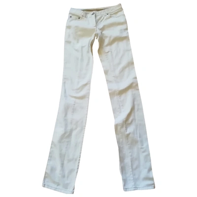 Pre-owned Alexander Mcqueen Slim Jeans In White