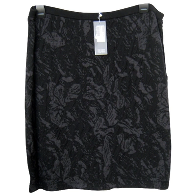 Pre-owned Eileen Fisher Wool Mid-length Skirt In Black