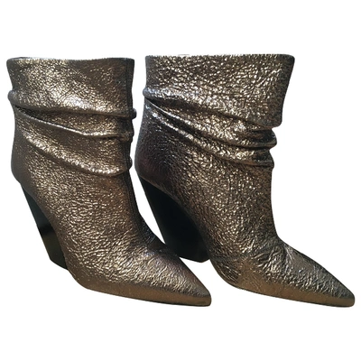 Pre-owned Iro Glitter Ankle Boots In Gold