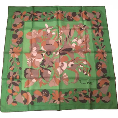 Pre-owned Nina Ricci Silk Handkerchief In Green