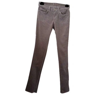Pre-owned J Brand Velvet Slim Pants In Grey