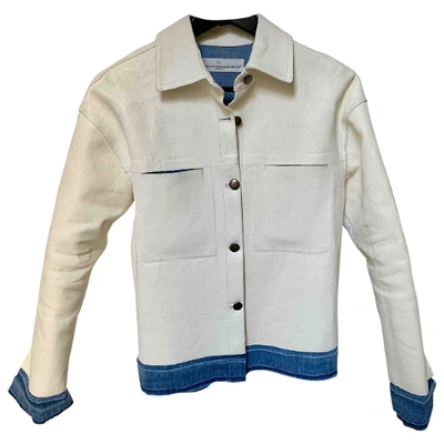 Pre-owned Golden Goose Leather Short Vest In White