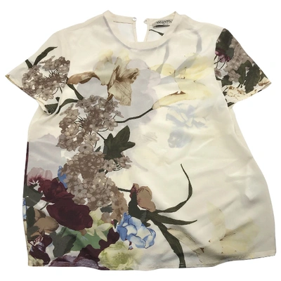 Pre-owned Valentino Silk T-shirt In Beige