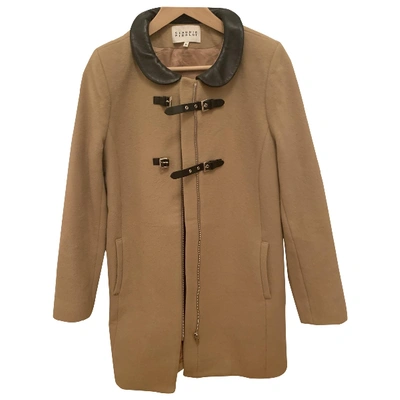 Pre-owned Claudie Pierlot Wool Coat In Camel