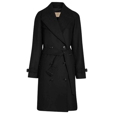 Pre-owned Burberry Black Wool Trench Coat