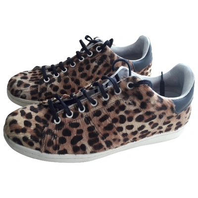 Pre-owned Isabel Marant Bart Black Faux Fur Trainers