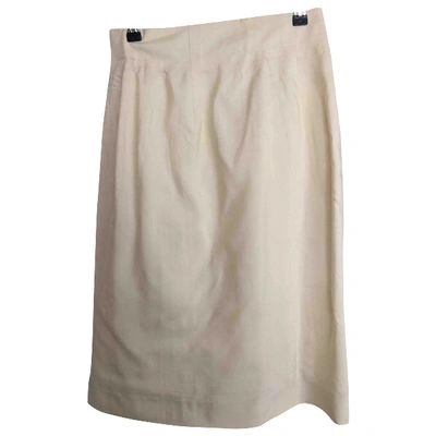 Pre-owned Balenciaga Silk Mid-length Skirt In Ecru