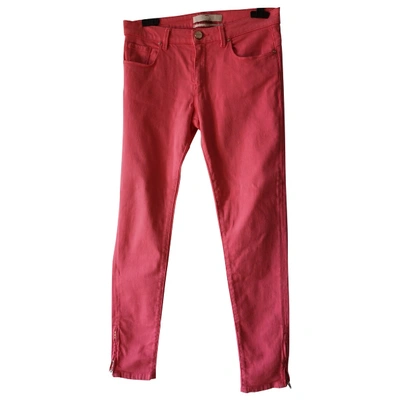 Pre-owned Pinko Slim Jeans In Pink