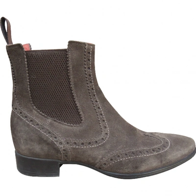 Pre-owned Santoni Ankle Boots In Brown