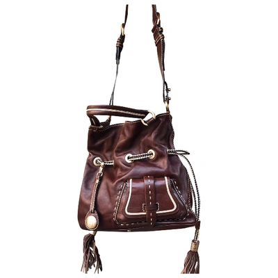 Pre-owned Lancel 1er Flirt Leather Handbag In Brown