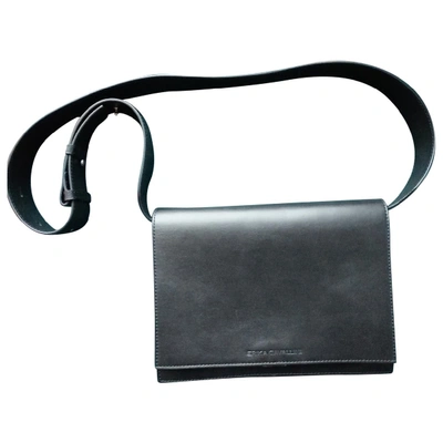 Pre-owned Erika Cavallini Leather Clutch Bag In Black